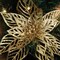 2-Pack 8.5" Gold Glitter Poinsettia Flower, Christmas Holiday Decoration, Ideal for Holiday Decor, Xmas Floral Arrangements, Home Decoration